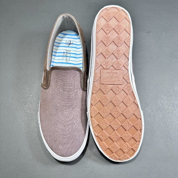 NEW  Original Penguin Men Slip on sneakers size 10 Brown - Picture 4 of 5